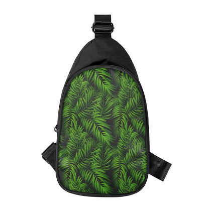 Night Tropical Palm Leaf Pattern Print Chest Bag