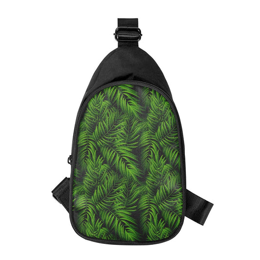 Night Tropical Palm Leaf Pattern Print Chest Bag