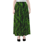 Night Tropical Palm Leaf Pattern Print Chiffon Maxi Skirt