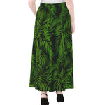 Night Tropical Palm Leaf Pattern Print Chiffon Maxi Skirt