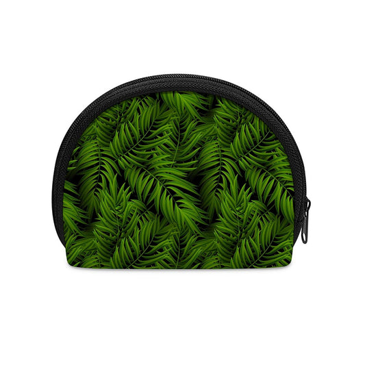 Night Tropical Palm Leaf Pattern Print Coin Purse