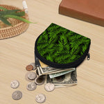 Night Tropical Palm Leaf Pattern Print Coin Purse