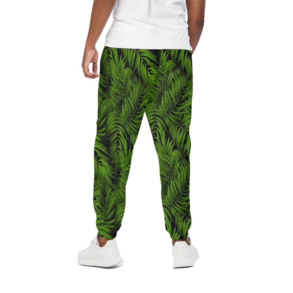 Night Tropical Palm Leaf Pattern Print Cotton Pants