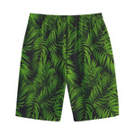 Night Tropical Palm Leaf Pattern Print Cotton Shorts