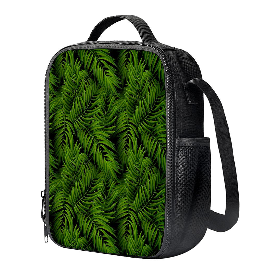 Night Tropical Palm Leaf Pattern Print Crossbody Lunch Bag