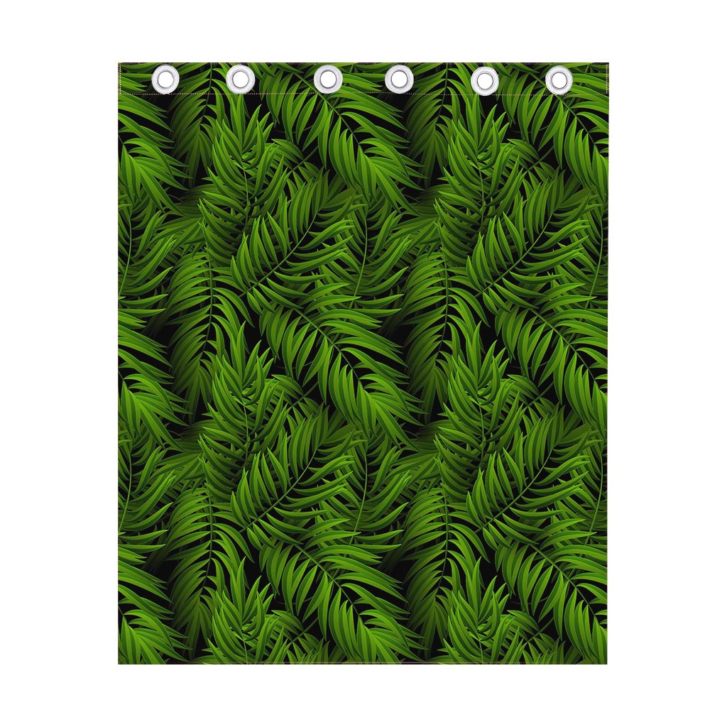Night Tropical Palm Leaf Pattern Print Curtain