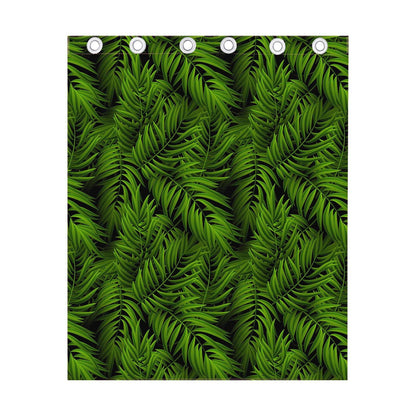 Night Tropical Palm Leaf Pattern Print Curtain