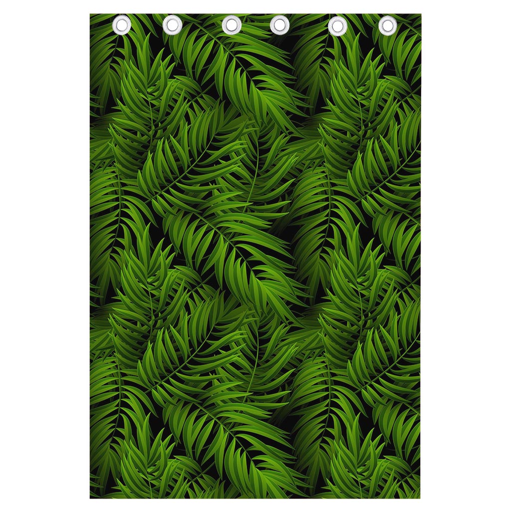 Night Tropical Palm Leaf Pattern Print Curtain