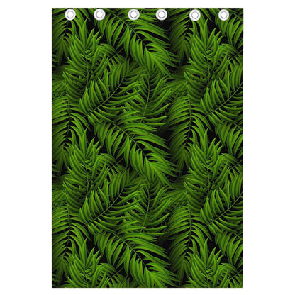 Night Tropical Palm Leaf Pattern Print Curtain
