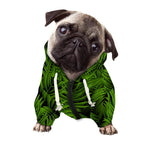 Night Tropical Palm Leaf Pattern Print Dog Zip Up Hoodie