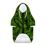 Night Tropical Palm Leaf Pattern Print Dog Zip Up Hoodie