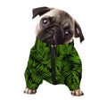 Night Tropical Palm Leaf Pattern Print Dog Zip Up Jacket