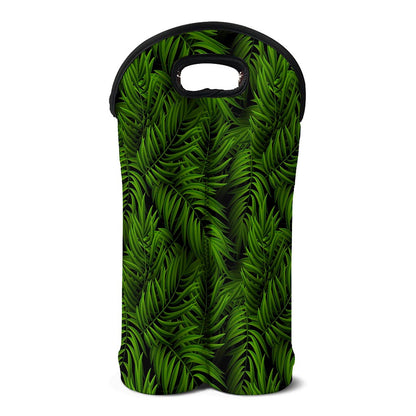 Night Tropical Palm Leaf Pattern Print Double Neoprene Wine Tote