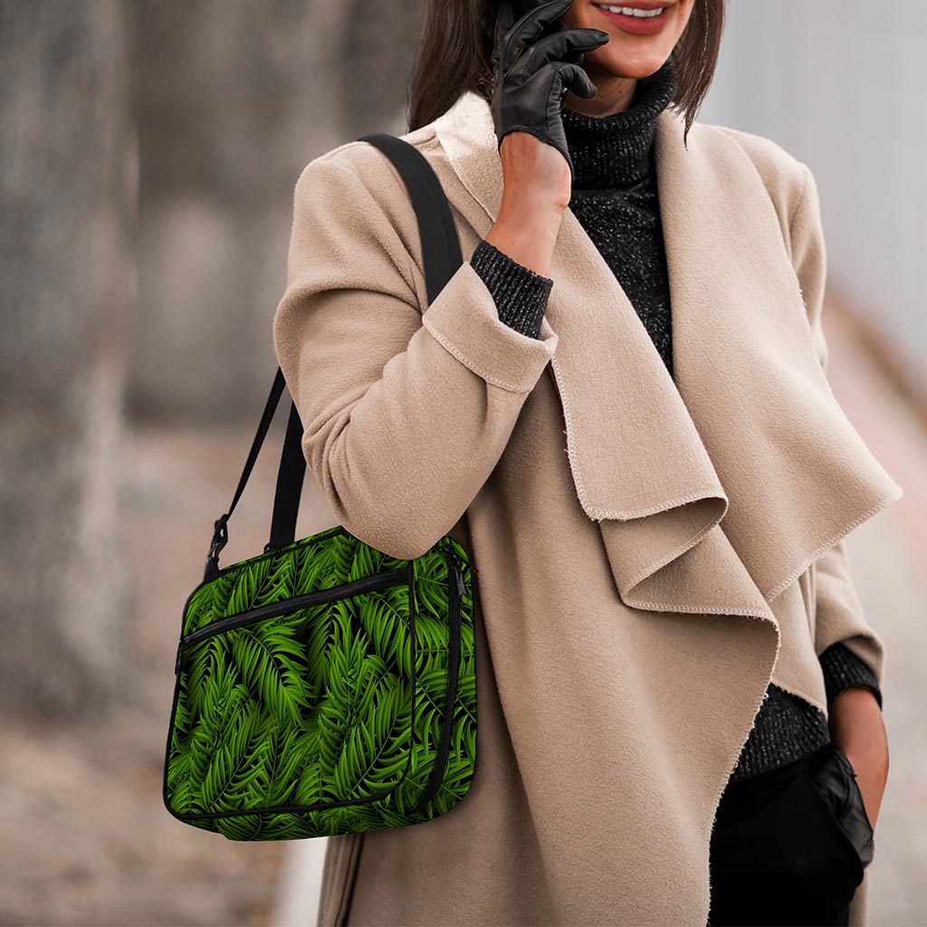 Night Tropical Palm Leaf Pattern Print Double Strap Bible Bag