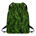 Night Tropical Palm Leaf Pattern Print Drawstring Backpack