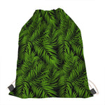 Night Tropical Palm Leaf Pattern Print Drawstring Bag