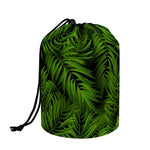 Night Tropical Palm Leaf Pattern Print Drawstring Makeup Bag
