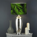 Night Tropical Palm Leaf Pattern Print Drum Lamp Shade