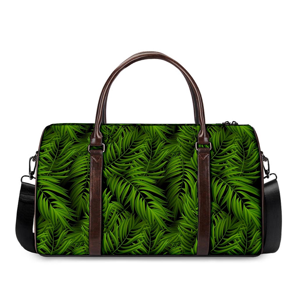 Night Tropical Palm Leaf Pattern Print Duffle Bag