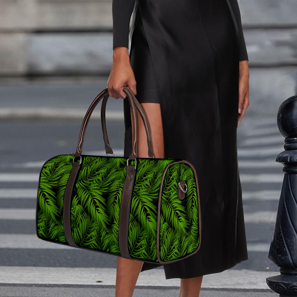 Night Tropical Palm Leaf Pattern Print Duffle Bag