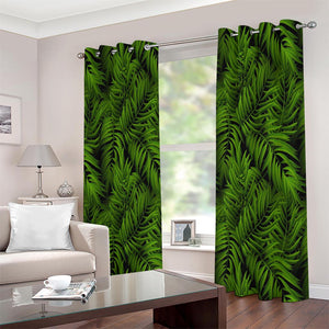 Night Tropical Palm Leaf Pattern Print Extra Wide Grommet Curtains