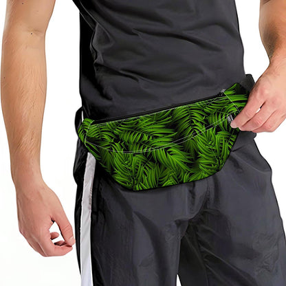 Night Tropical Palm Leaf Pattern Print Fanny Pack