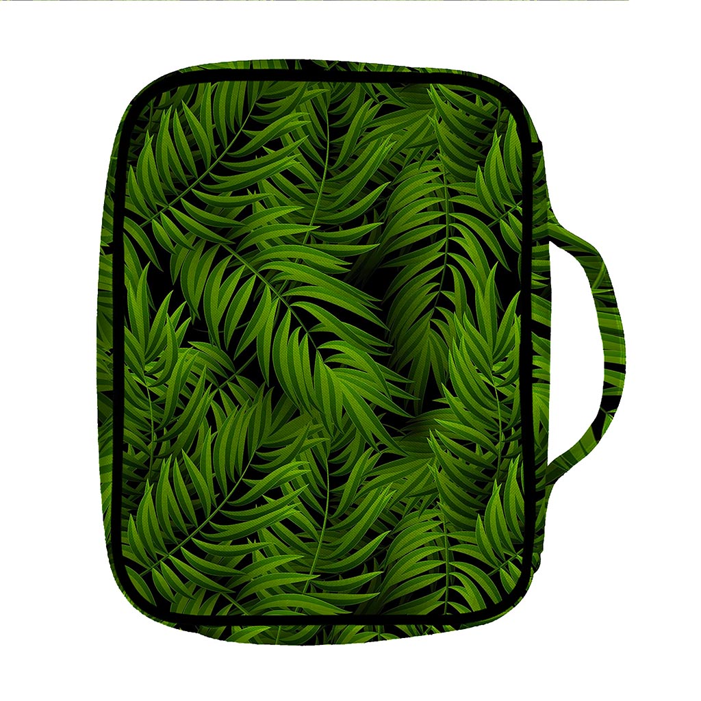Night Tropical Palm Leaf Pattern Print Front Pocket Bible Bag