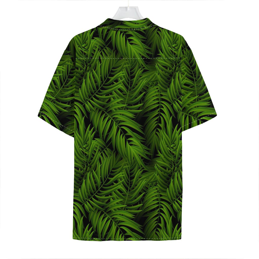 Night Tropical Palm Leaf Pattern Print Hawaiian Shirt