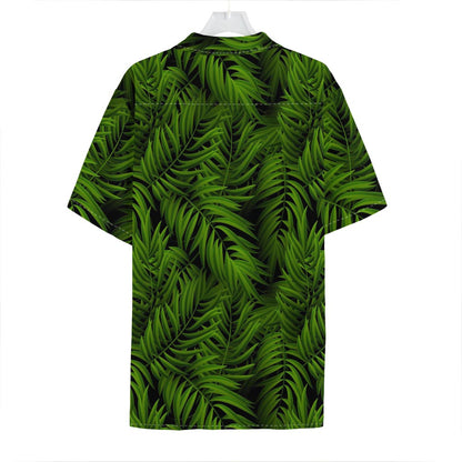 Night Tropical Palm Leaf Pattern Print Hawaiian Shirt
