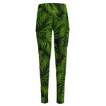 Night Tropical Palm Leaf Pattern Print High-Waisted Pocket Leggings