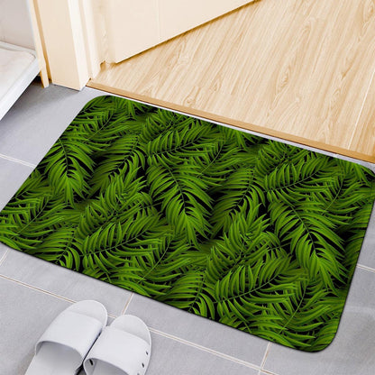 Night Tropical Palm Leaf Pattern Print Indoor Door Mat