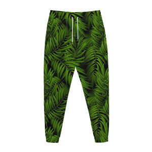 Night Tropical Palm Leaf Pattern Print Jogger Pants