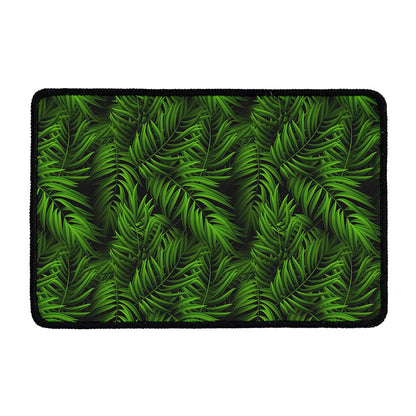 Night Tropical Palm Leaf Pattern Print Kitchen Mat