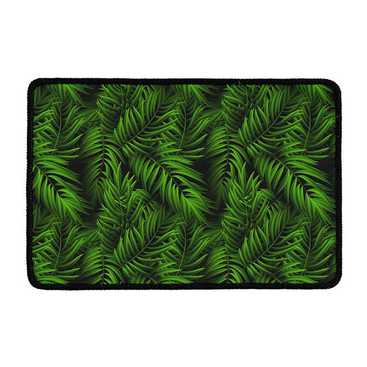 Night Tropical Palm Leaf Pattern Print Kitchen Mat