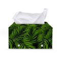 Night Tropical Palm Leaf Pattern Print Leather Tissue Box Cover