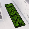 Night Tropical Palm Leaf Pattern Print Long Kitchen Mat