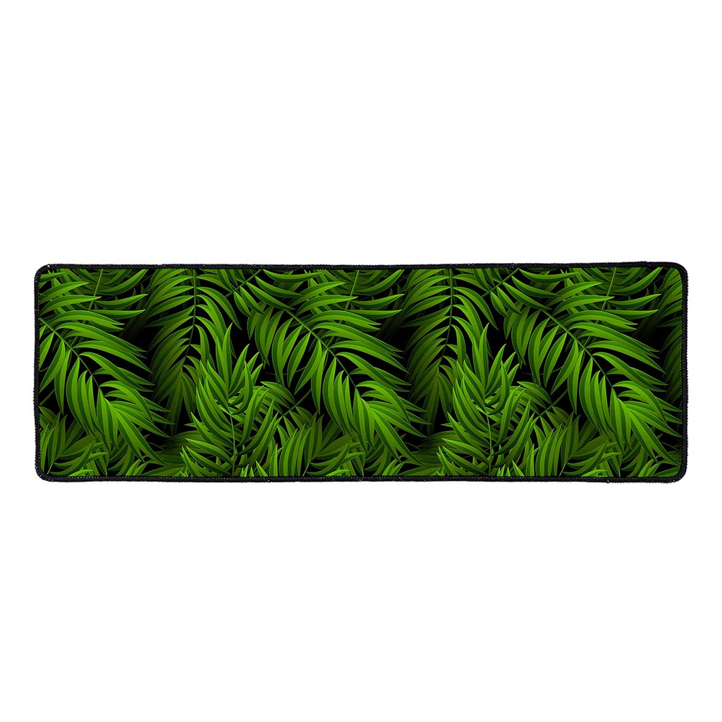 Night Tropical Palm Leaf Pattern Print Long Kitchen Mat