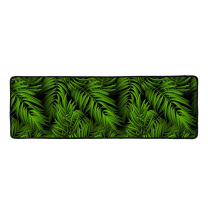 Night Tropical Palm Leaf Pattern Print Long Kitchen Mat