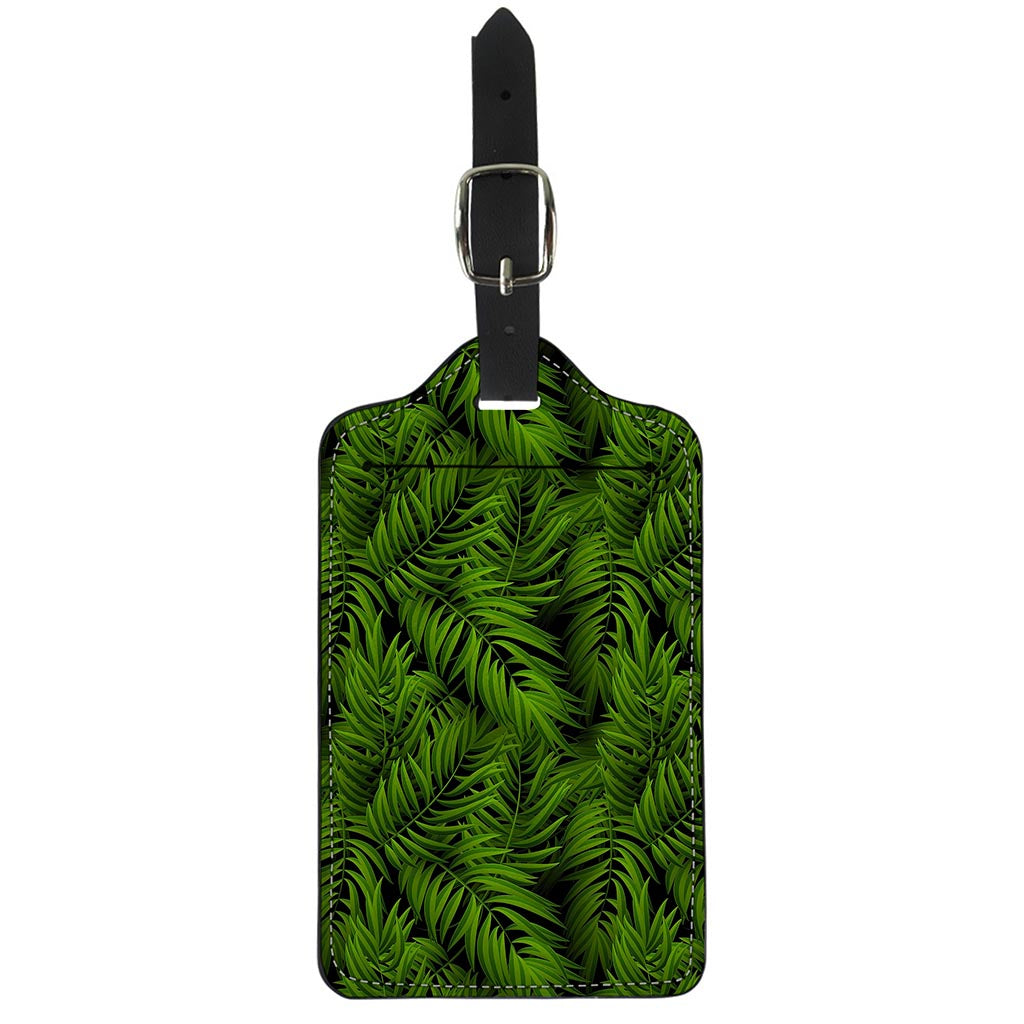 Night Tropical Palm Leaf Pattern Print Luggage Tag
