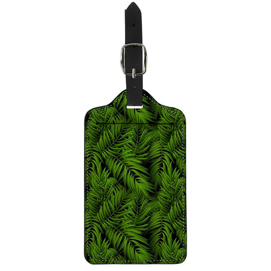 Night Tropical Palm Leaf Pattern Print Luggage Tag