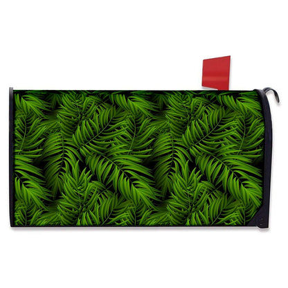 Night Tropical Palm Leaf Pattern Print Mailbox Cover