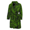 Night Tropical Palm Leaf Pattern Print Men's Bathrobe