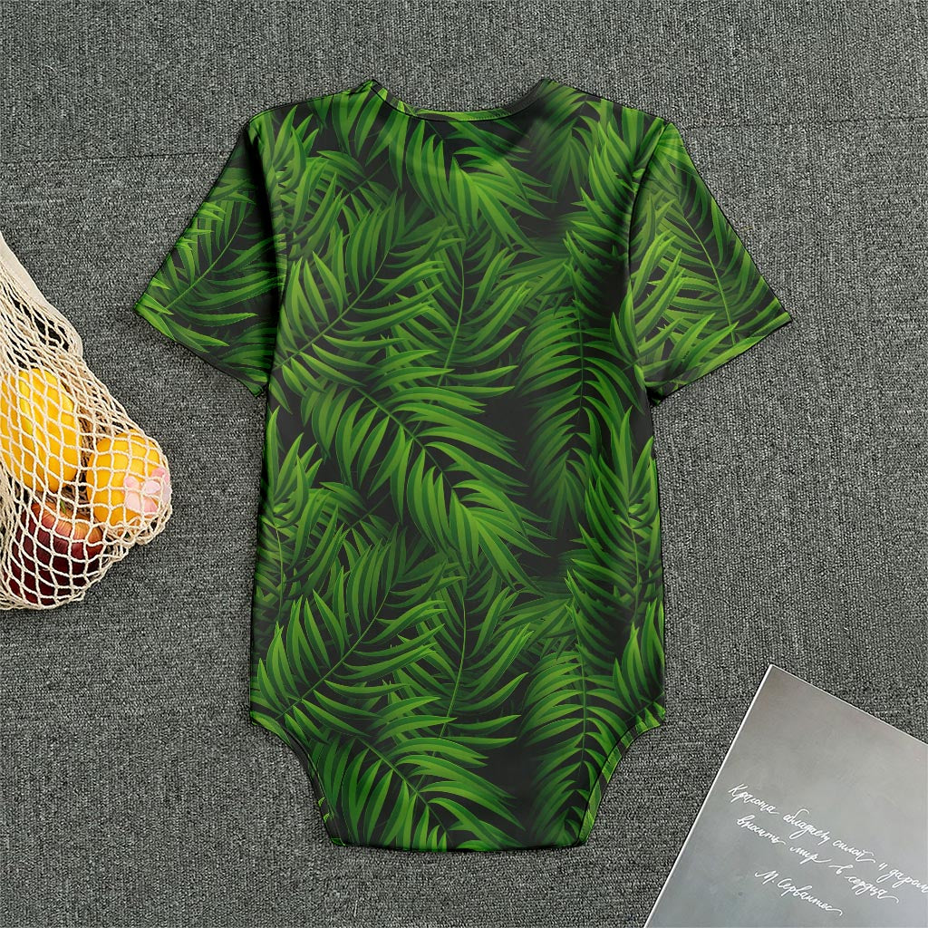 Night Tropical Palm Leaf Pattern Print Men's Bodysuit
