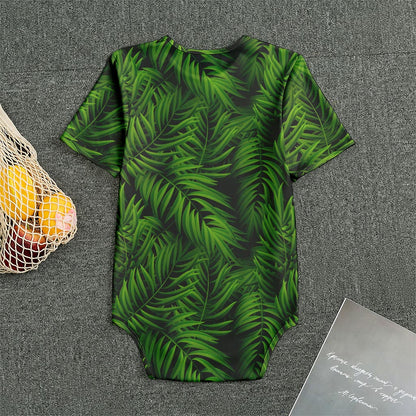 Night Tropical Palm Leaf Pattern Print Men's Bodysuit