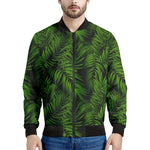 Night Tropical Palm Leaf Pattern Print Men's Bomber Jacket