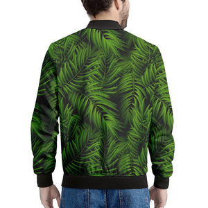 Night Tropical Palm Leaf Pattern Print Men's Bomber Jacket