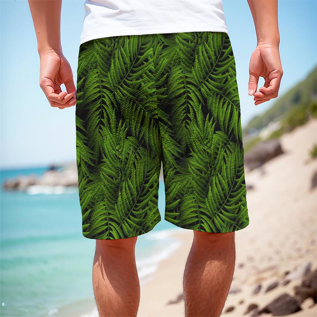 Night Tropical Palm Leaf Pattern Print Men's Cargo Shorts