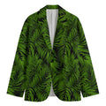 Night Tropical Palm Leaf Pattern Print Men's Cotton Blazer