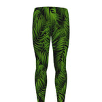 Night Tropical Palm Leaf Pattern Print Men's leggings