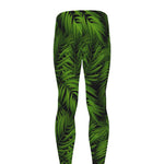 Night Tropical Palm Leaf Pattern Print Men's leggings